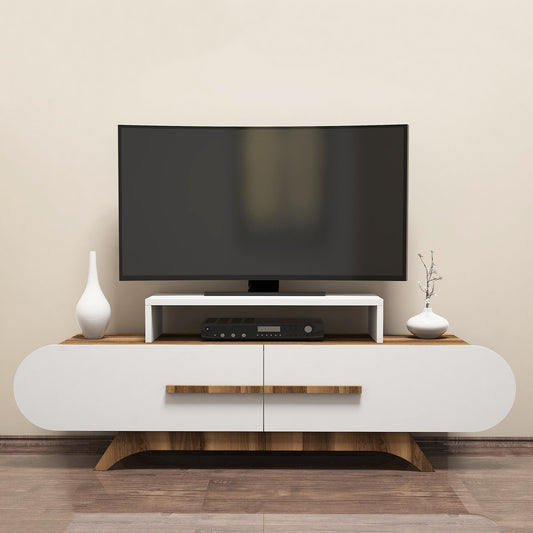 Έπιπλο Τηλεόρασης TV Βάση Σύνθεση Καρυδί Λευκό | 845HCT3049