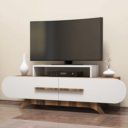 Έπιπλο Τηλεόρασης TV Βάση Σύνθεση Καρυδί Λευκό | 845HCT3049