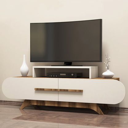Έπιπλο Τηλεόρασης TV Βάση Σύνθεση Καρυδί Κρεμ | 845HCT3050