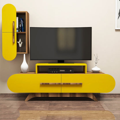 Έπιπλο Τηλεόρασης TV Βάση Σύνθεση Καρυδί Yellow | 845HCT3055