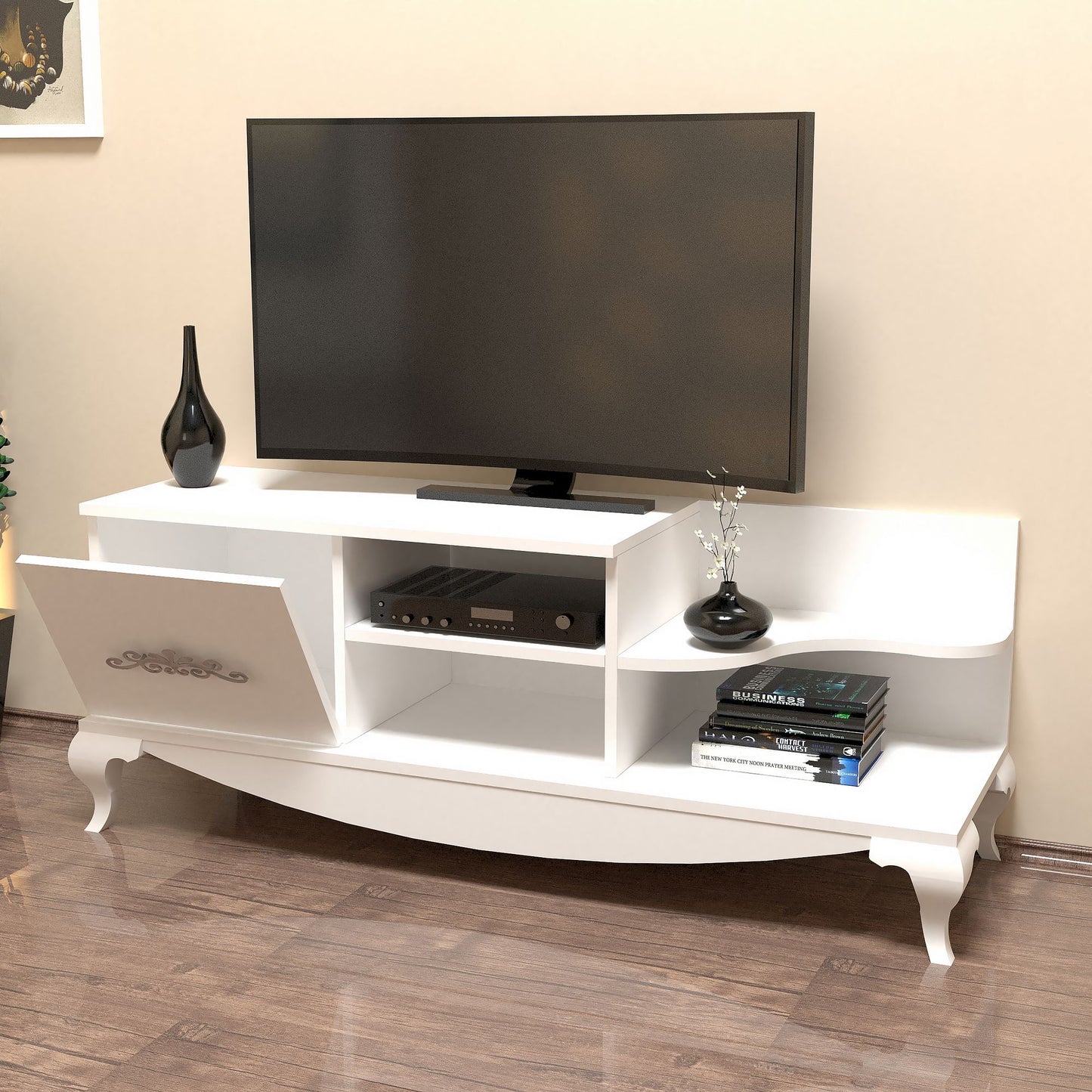 Έπιπλο Τηλεόρασης TV Βάση Σύνθεση Λευκό | 845HCT3057