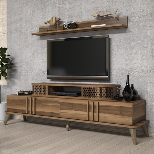 Έπιπλο Τηλεόρασης TV Βάση Σύνθεση Καρυδί | 845HCT3059