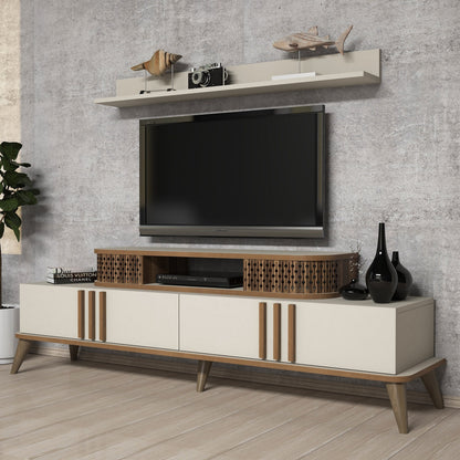 Έπιπλο Τηλεόρασης TV Βάση Σύνθεση Κρεμ | 845HCT3061