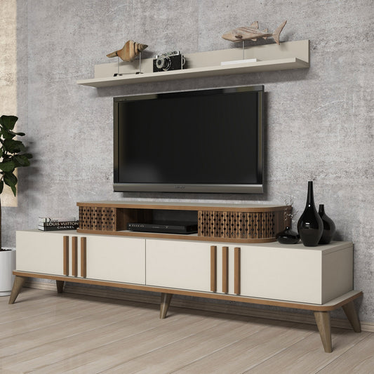 Έπιπλο Τηλεόρασης TV Βάση Σύνθεση Κρεμ | 845HCT3061