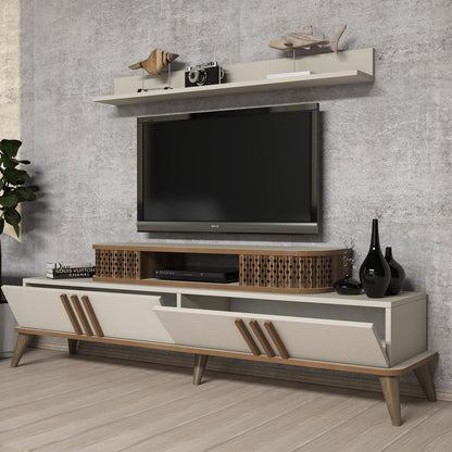 Έπιπλο Τηλεόρασης TV Βάση Σύνθεση Κρεμ | 845HCT3061