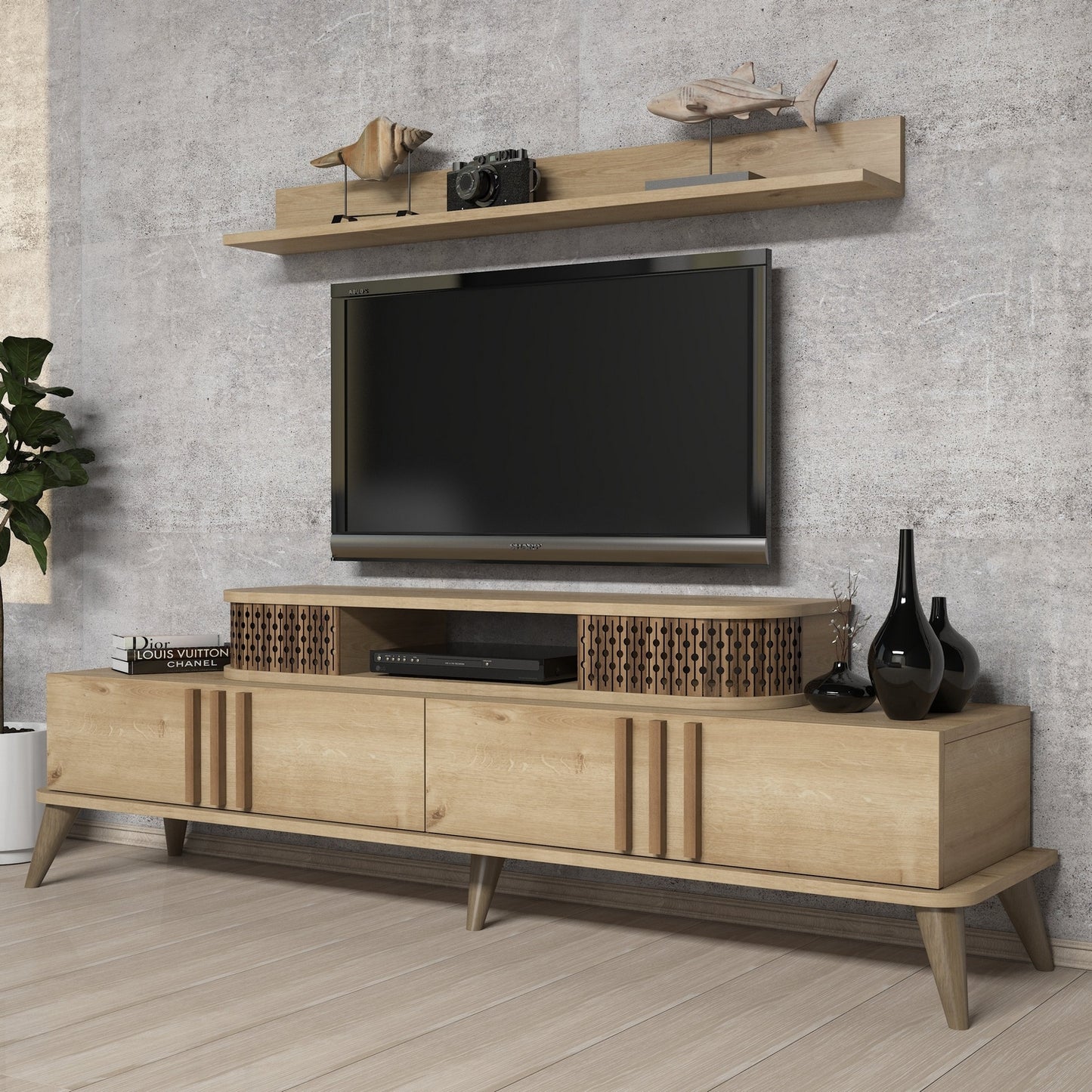 Έπιπλο Τηλεόρασης TV Βάση Σύνθεση Δρυς | 845HCT3062