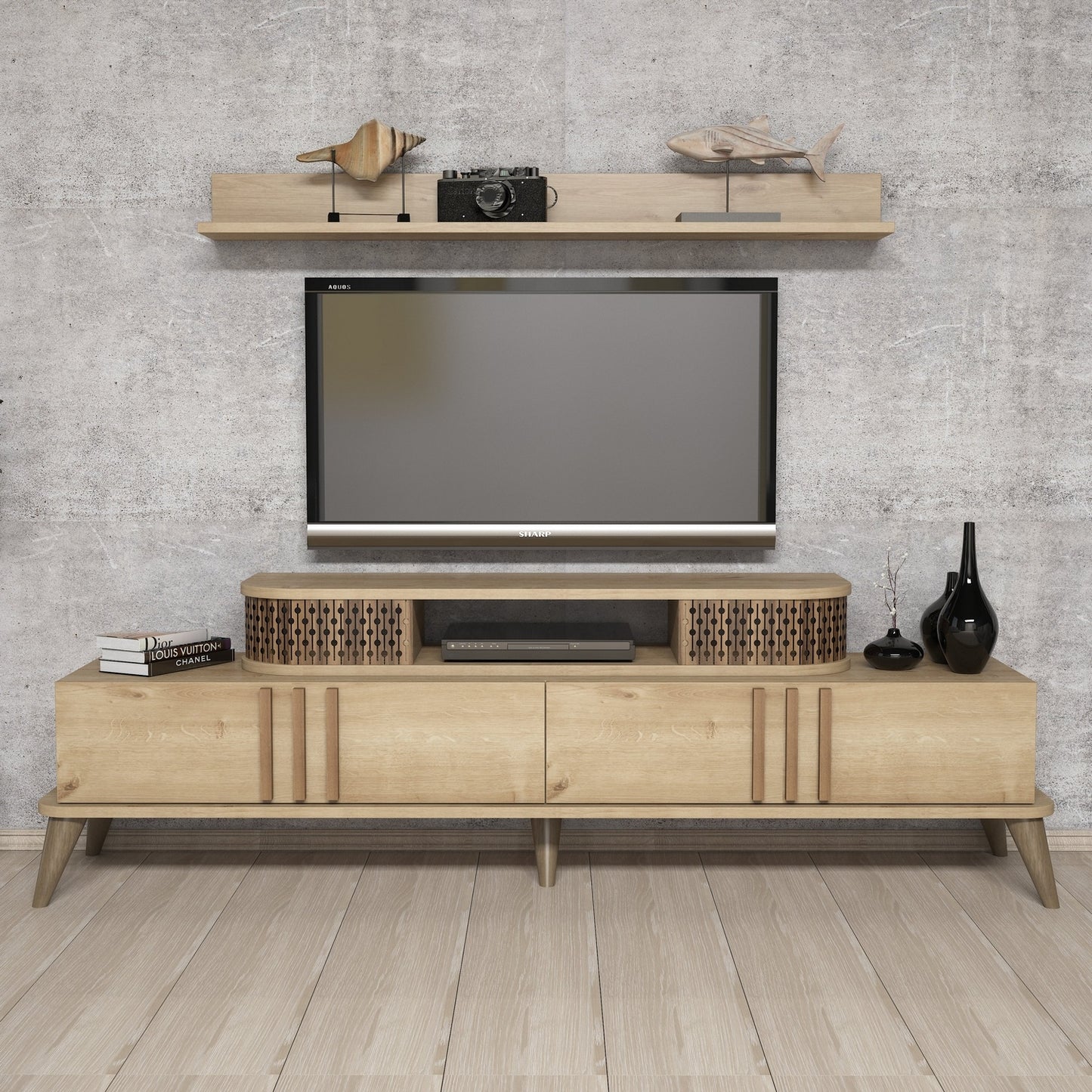 Έπιπλο Τηλεόρασης TV Βάση Σύνθεση Δρυς | 845HCT3062