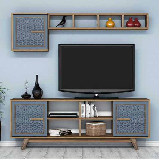 Έπιπλο Τηλεόρασης TV Βάση Σύνθεση Καρυδί Blue | 845HCT3065