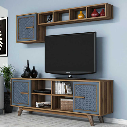 Έπιπλο Τηλεόρασης TV Βάση Σύνθεση Καρυδί Blue | 845HCT3065
