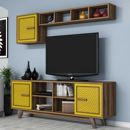 Έπιπλο Τηλεόρασης TV Βάση Σύνθεση Καρυδί Yellow | 845HCT3067