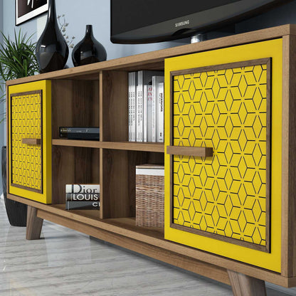 Έπιπλο Τηλεόρασης TV Βάση Σύνθεση Καρυδί Yellow | 845HCT3067