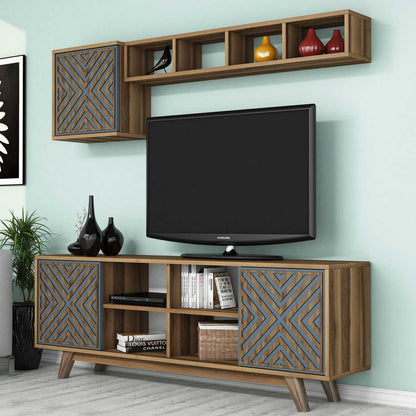 Έπιπλο Τηλεόρασης TV Βάση Σύνθεση Καρυδί Blue | 845HCT3070