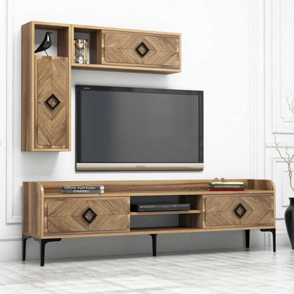 Έπιπλο Τηλεόρασης TV Βάση Σύνθεση Καρυδί | 845HCT3073