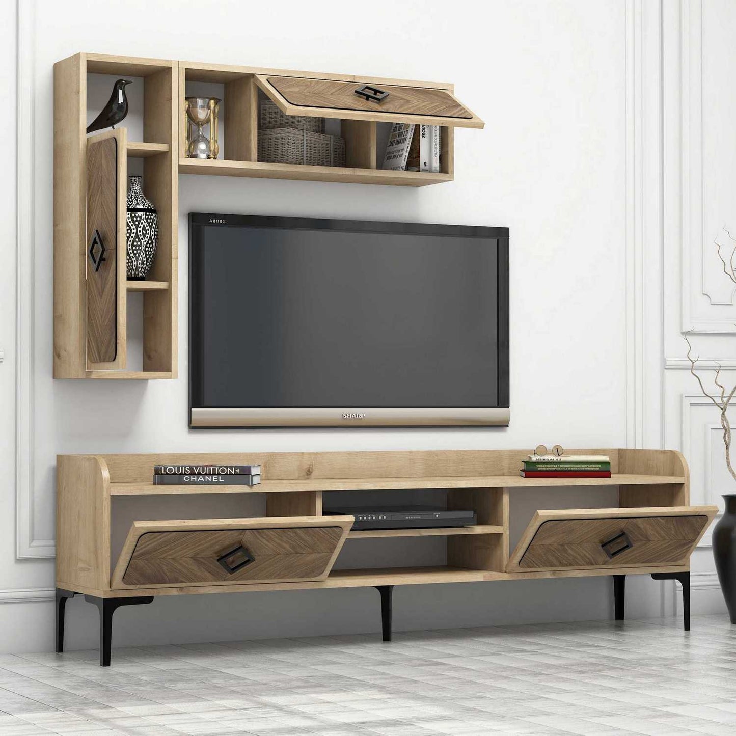 Έπιπλο Τηλεόρασης TV Βάση Σύνθεση Δρυς | 845HCT3077