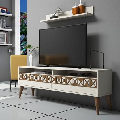 Έπιπλο Τηλεόρασης TV Βάση Σύνθεση Κρεμ | 845HCT3083