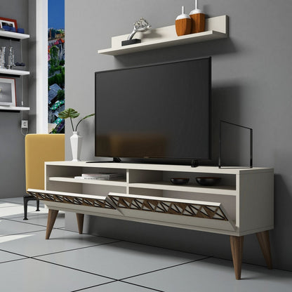 Έπιπλο Τηλεόρασης TV Βάση Σύνθεση Κρεμ | 845HCT3083