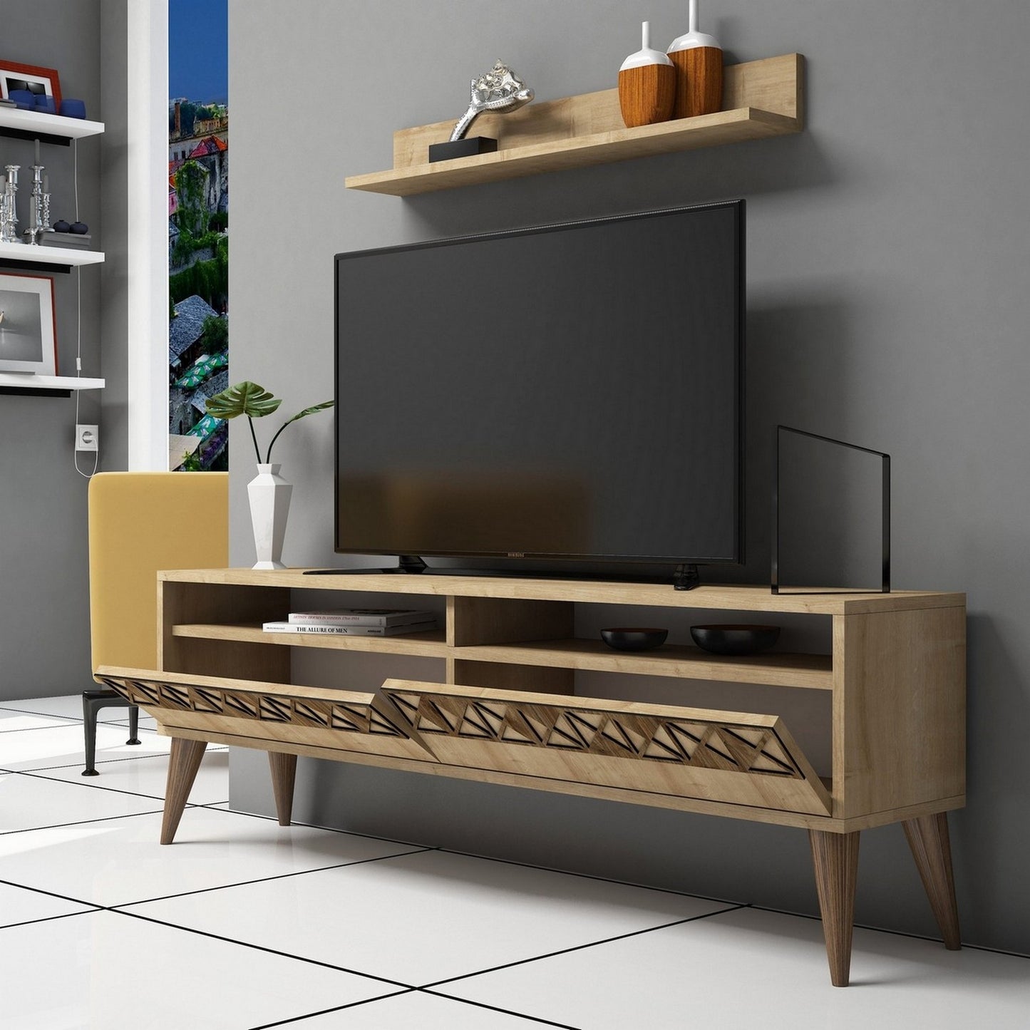 Έπιπλο Τηλεόρασης TV Βάση Σύνθεση Δρυς | 845HCT3084