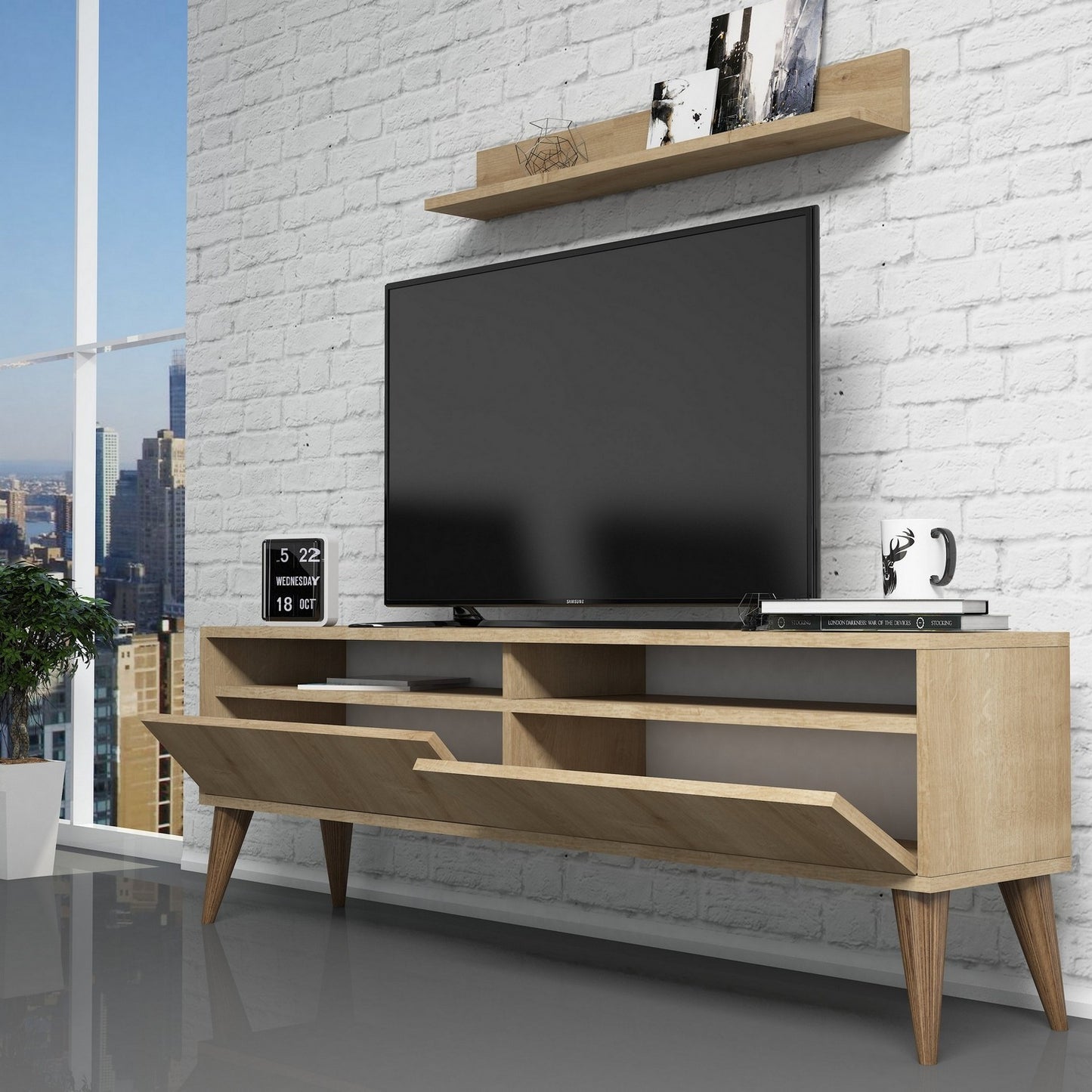 Έπιπλο Τηλεόρασης TV Βάση Σύνθεση Δρυς | 845HCT3088