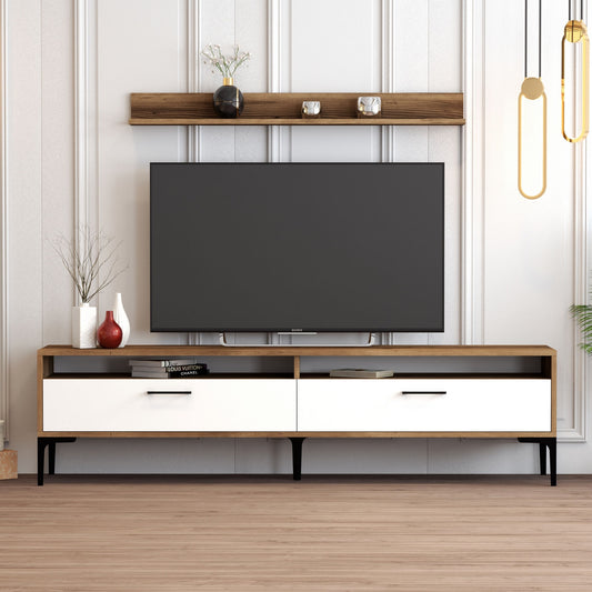 Έπιπλο Τηλεόρασης TV Βάση Σύνθεση Καρυδί Λευκό | 845HCT3096