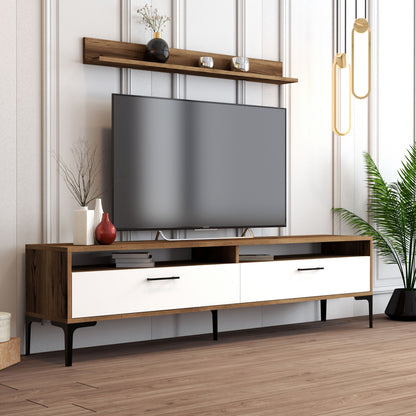 Έπιπλο Τηλεόρασης TV Βάση Σύνθεση Καρυδί Λευκό | 845HCT3096