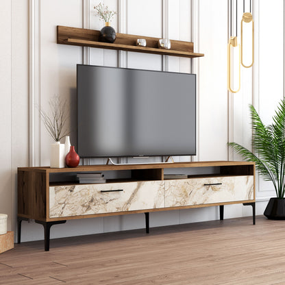 Έπιπλο Τηλεόρασης TV Βάση Σύνθεση Καρυδί Λευκό | 845HCT3097