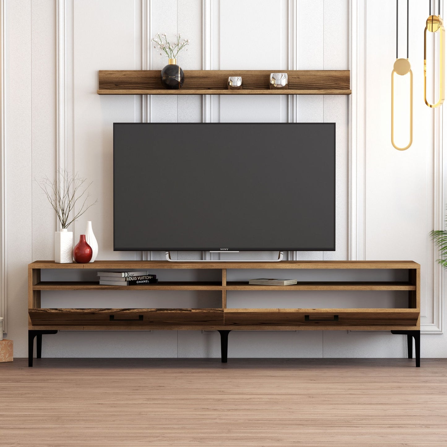 Έπιπλο Τηλεόρασης TV Βάση Σύνθεση Καρυδί | 845HCT3098