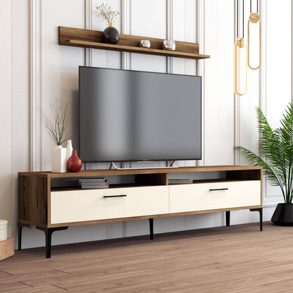 Έπιπλο Τηλεόρασης TV Βάση Σύνθεση Καρυδί Κρεμ | 845HCT3099