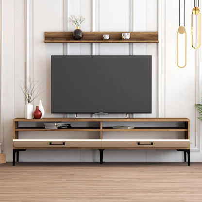 Έπιπλο Τηλεόρασης TV Βάση Σύνθεση Καρυδί Κρεμ | 845HCT3099