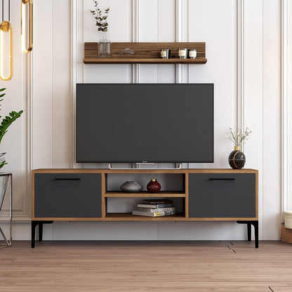 Έπιπλο Τηλεόρασης TV Βάση Σύνθεση Καρυδί Ανθρακί | 845HCT3104