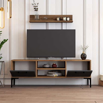 Έπιπλο Τηλεόρασης TV Βάση Σύνθεση Καρυδί Ανθρακί | 845HCT3104