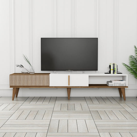Έπιπλο Τηλεόρασης TV Βάση Σύνθεση Καρυδί Λευκό | 845HCT3106