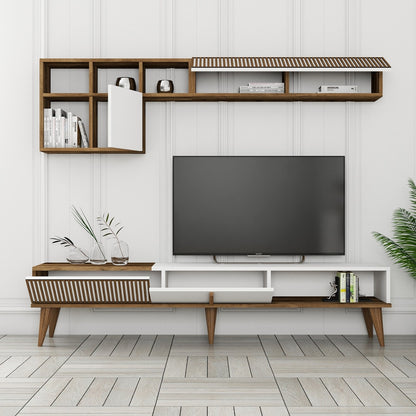 Έπιπλο Τηλεόρασης TV Βάση Σύνθεση Καρυδί Λευκό | 845HCT3109