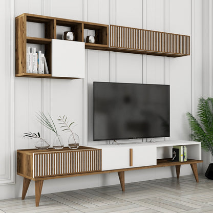 Έπιπλο Τηλεόρασης TV Βάση Σύνθεση Καρυδί Λευκό | 845HCT3109