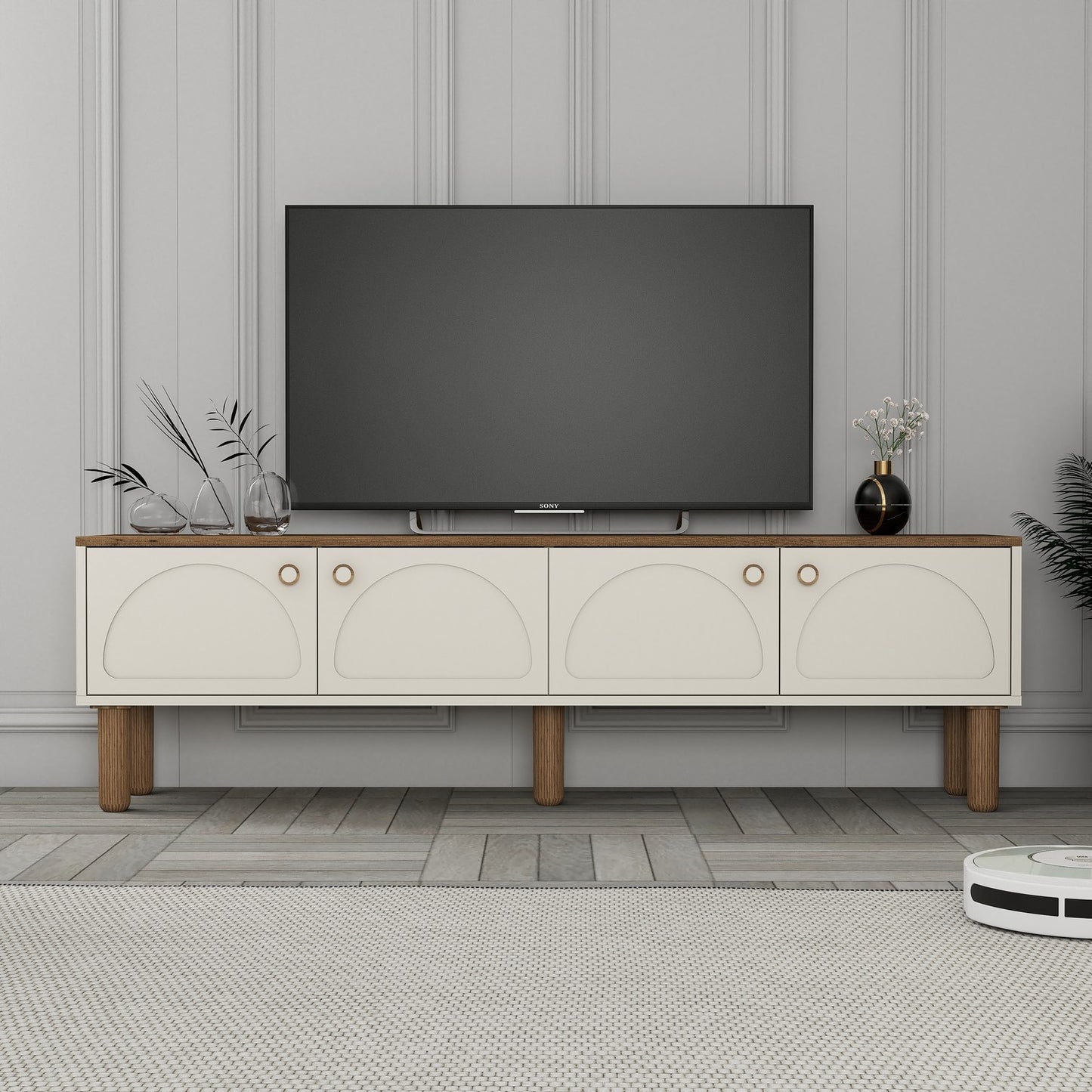 Έπιπλο Τηλεόρασης TV Βάση Σύνθεση Κρεμ | 845HCT3113