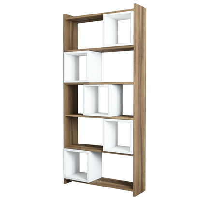 Βιβλιοθήκη 80 × 22 × 170 εκ. Λευκό Καρυδί GR845HCT3601