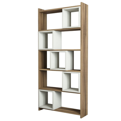 Βιβλιοθήκη 80 × 22 × 170 εκ. Καρυδί Κρεμ GR845HCT3603