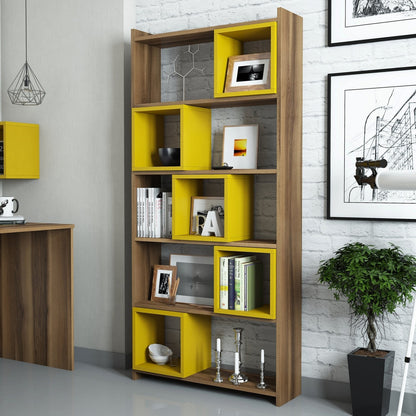 Βιβλιοθήκη 80 × 22 × 170 εκ. Καρυδί Κίτρινο GR845HCT3604