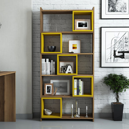 Βιβλιοθήκη 80 × 22 × 170 εκ. Καρυδί Κίτρινο GR845HCT3604