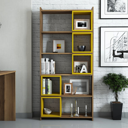 Βιβλιοθήκη 80 × 22 × 170 εκ. Καρυδί Κίτρινο GR845HCT3604