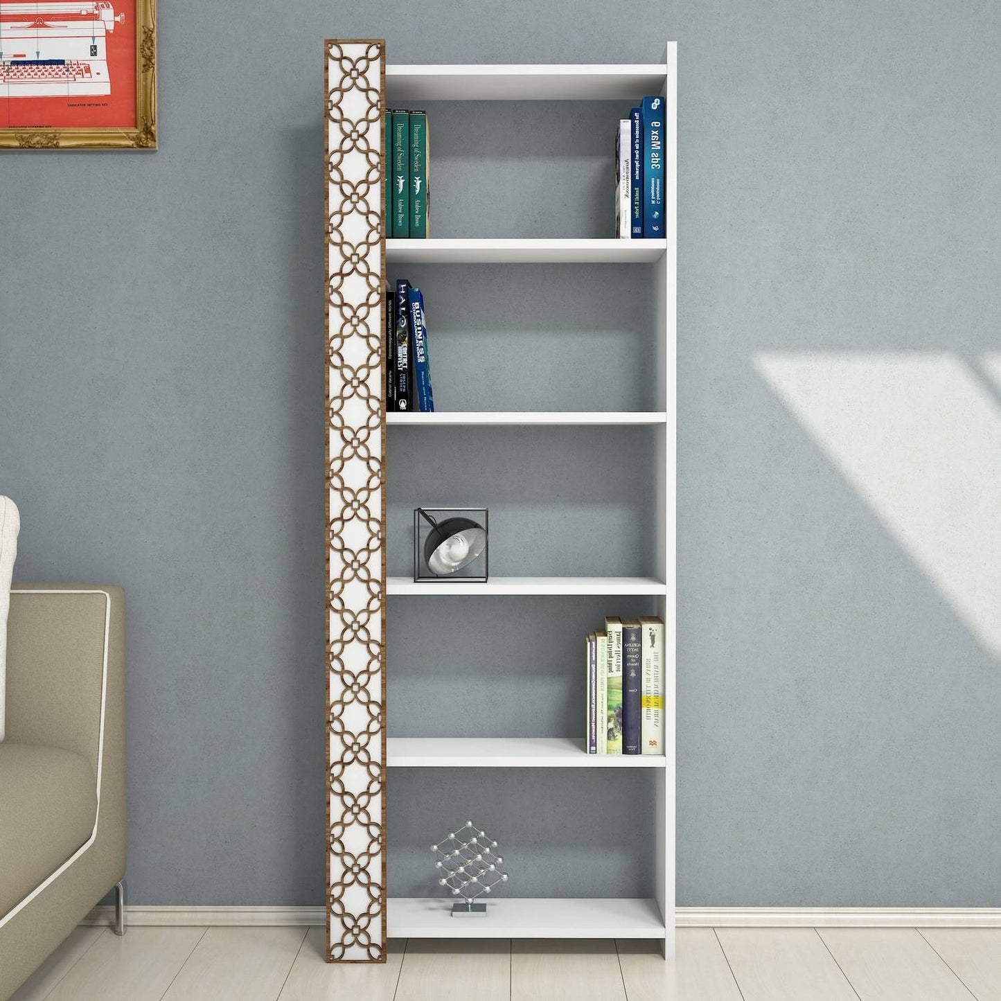 Βιβλιοθήκη 64,6 × 24,2 × 170 εκ. Λευκό GR845HCT3605