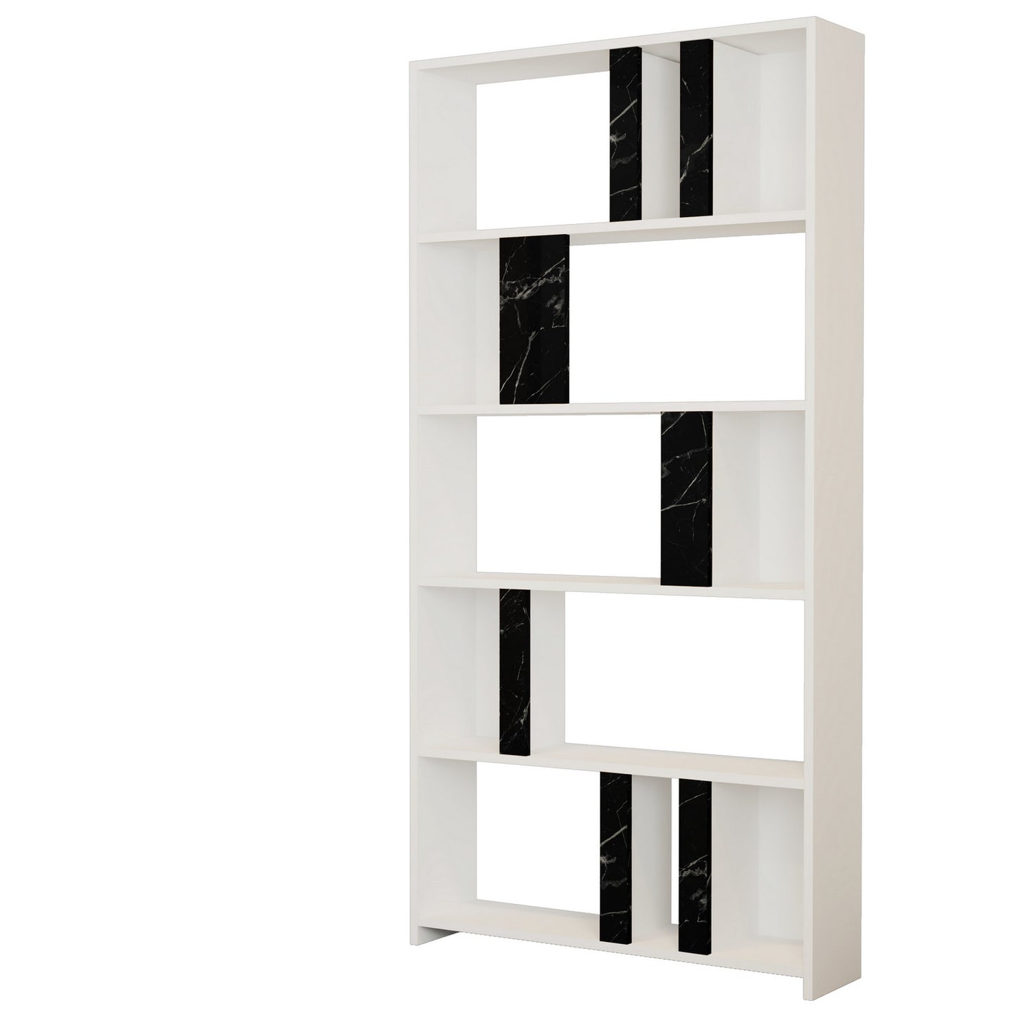 Βιβλιοθήκη 90 × 20 × 180 εκ. Λευκό Μαύρο GR845HCT3636