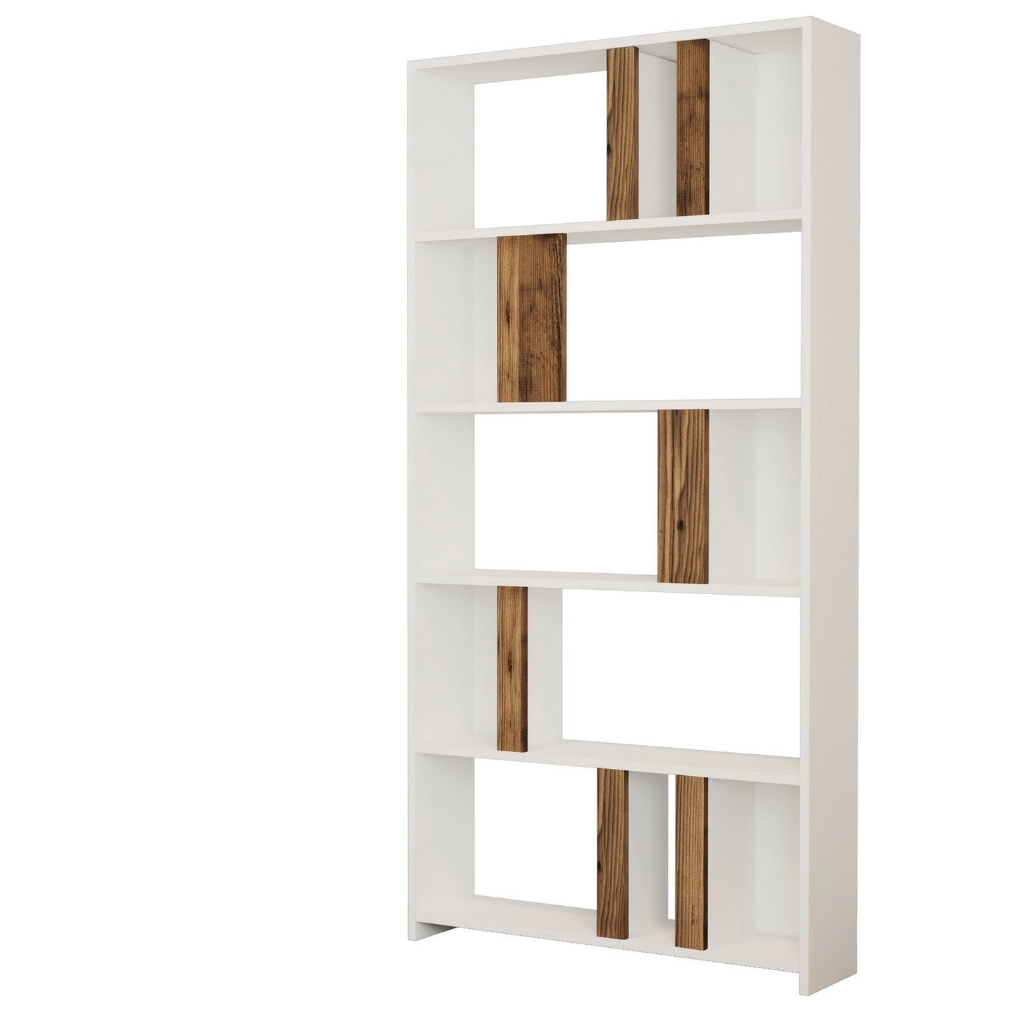 Βιβλιοθήκη 90 × 20 × 180 εκ. Λευκό Καρυδί GR845HCT3637