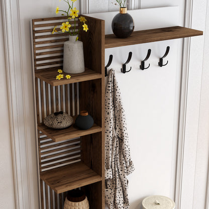 Έπιπλο Εισόδου Βάση Χολ με Ράφια Γάντζους Μοντέρνο Βιομηχανικό Έπιπλο Εισόδου Παπουτσοθήκη 845HCT4220