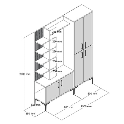 Έπιπλο Εισόδου Βάση για Παλτό με Κρεμάστρα, Ράφια και Αποθηκευτικούς Χώρους | 845HCT4226