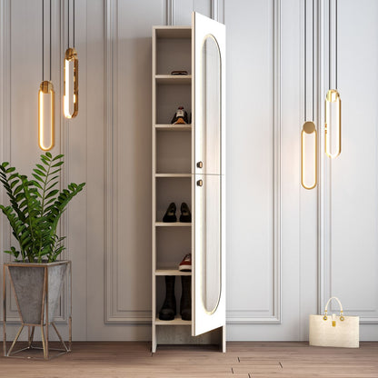 Ντουλάπα Έπιπλο Εισόδου με Καθρέφτη Ψηλό Ντουλάπι Παπουτσοθήκη Ραφιέρα Κρεβατοκάμαρας Έπιπλο Μπάνιου Ανοιχτή Ντουλάπα 845HCT4239