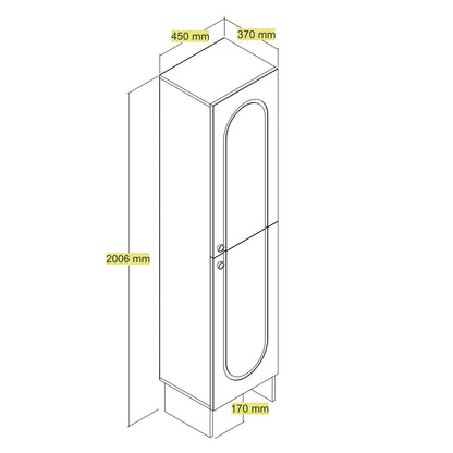 Ντουλάπα Έπιπλο Εισόδου με Καθρέφτη Ψηλό Ντουλάπι Παπουτσοθήκη Ραφιέρα Κρεβατοκάμαρας Έπιπλο Μπάνιου Ανοιχτή Ντουλάπα 845HCT4239