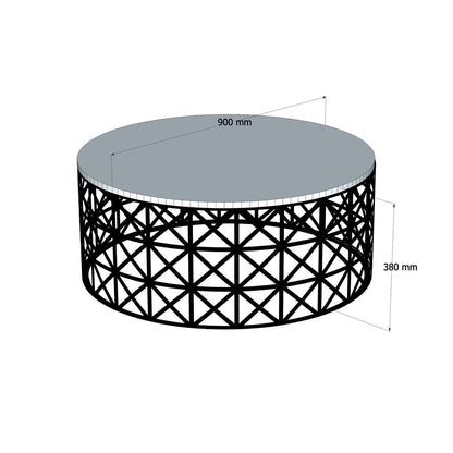 Τραπεζάκι Σαλονιού Κρεμ - Μαύρο 90 x 38 x 90 εκ GR845HCT5230