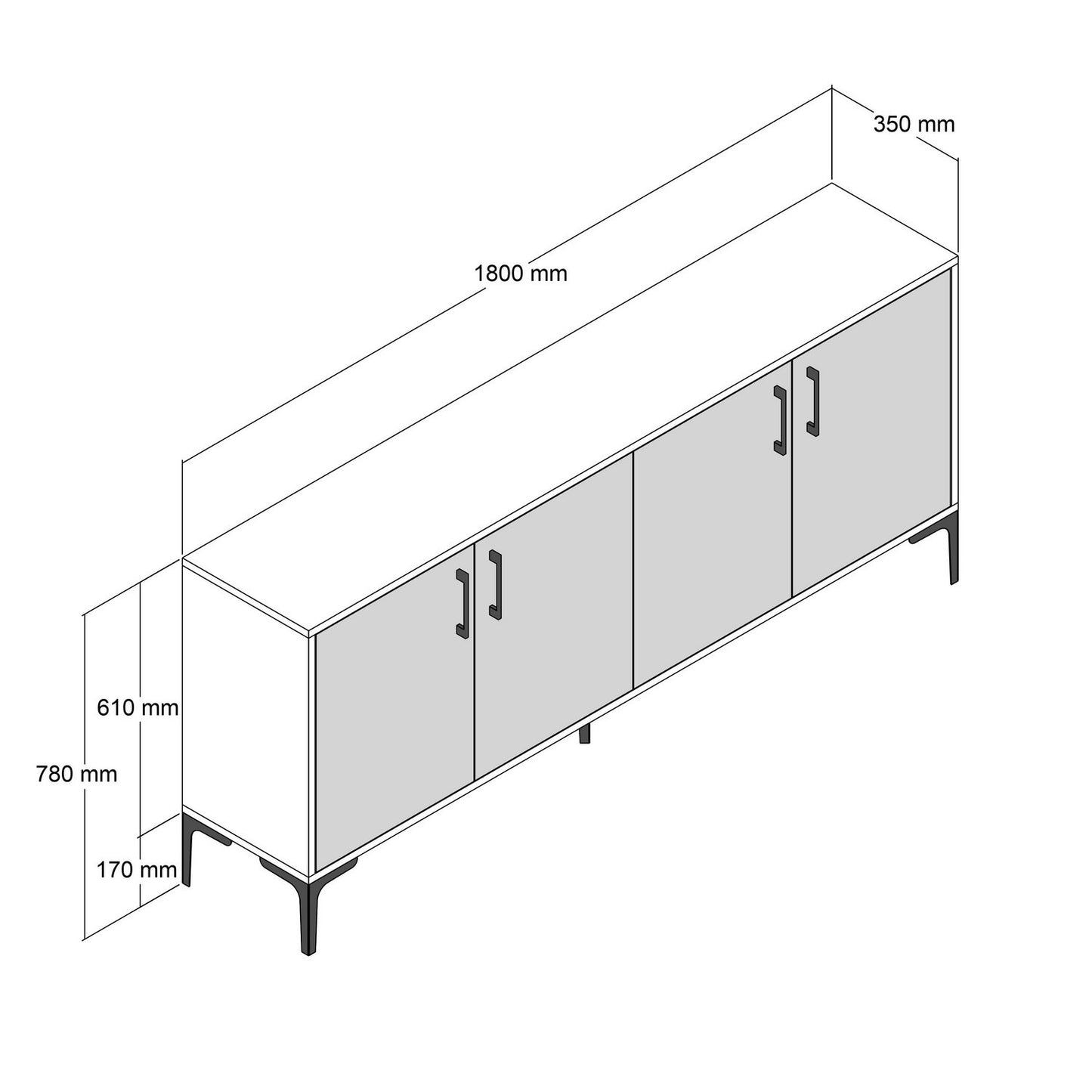 Μπουφές Καρυδί
Κρεμ 180x35x78cm | 845HCT5305