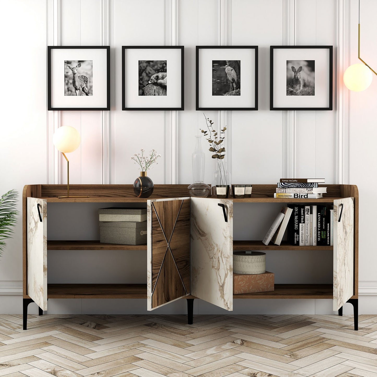 Μπουφές Καρυδί
Λευκό 180x35x78cm | 845HCT5310