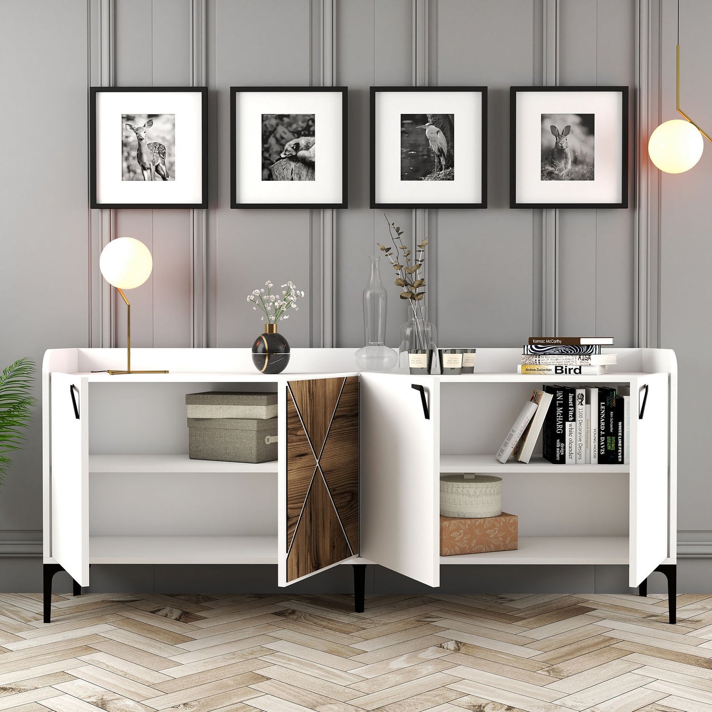 Μπουφές Λευκό 180x35x78cm | 845HCT5314